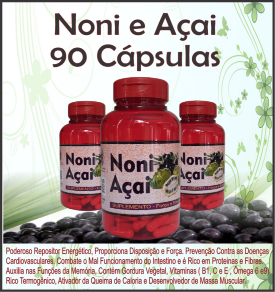 Noni e Acaí  -   90 Cápsulas